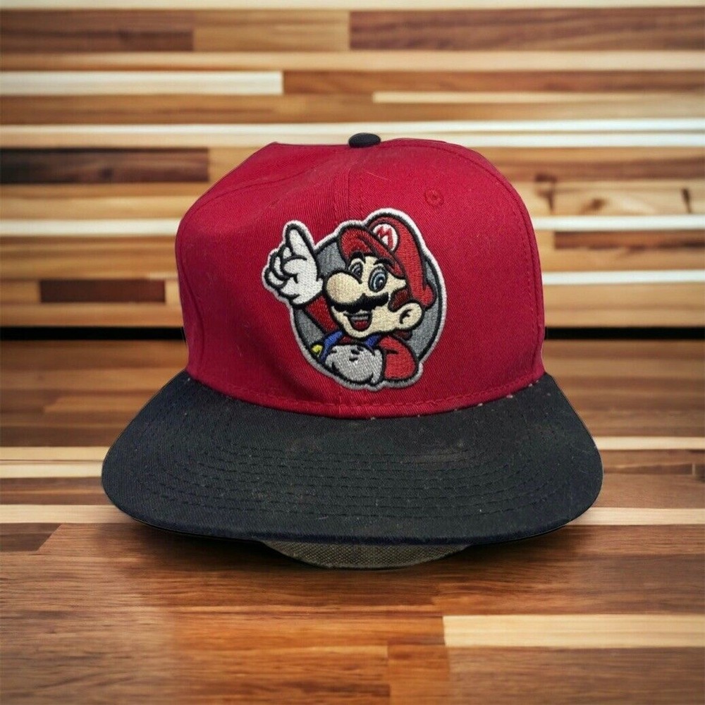 Nintendo Super Mario Bros Snapback Hat Red Black Flat Brim Embroidered 2018 Cap